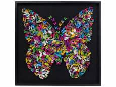 "tableau 3d papillons 120x120cm"