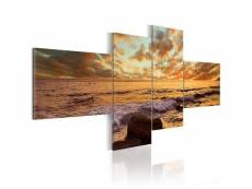 Tableau coucher de soleil sur la mer taille 100 x 45