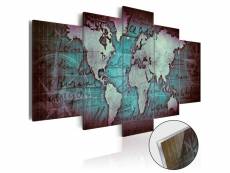 Tableaux en verre acrylique décoration murale motif carte monde bronze ii 200x100 cm tva110173