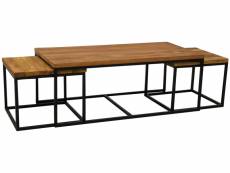 Tables basses modulables en bois recyclé et métal