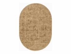 Tapis ovale en jute et coton - lounge - naturel - 90 x 130 cm
