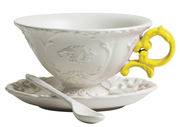 Tasse à thé I-Tea / Set tasse + soucoupe + cuillère - Seletti blanc en céramique