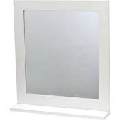 Tendance - Miroir avec tablette blanc Miami - Blanc - Blanc