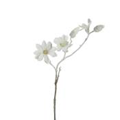 Tige de magnolia enneigée artificielle blanche H74