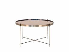 Venezia - table basse en verre et métal ø70xh40cm - couleur - laiton