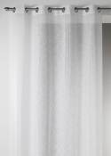 Voilage Design en Etamine à Rayures Verticales - Blanc - 140 x 260 cm