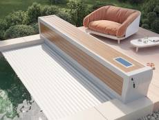 Volet de piscine hors-sol Banc Design solaire 12,00