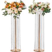 2PCS Support de Fleurs de Mariage 90 cm Porte-fleurs