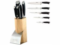 Bloc de couteaux de cuisine 7 pièces, bloc en bois, lames en acier inoxydable, maestro, mr-1421, , argent