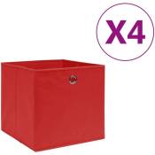 Boîtes de rangement 4 pcs Tissu intissé 28x28x28 cm Rouge - Rouge