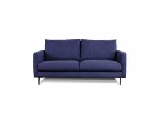 Canapé tissu droit caruso bleu - 2 places