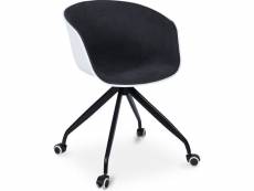Chaise de bureau avec accoudoirs - chaise de bureau à roulettes - noir et blanc - jodie gris foncé