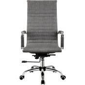 Chaise de bureau en simili-cuir couleur cendre, avec soutien haut, modèle executive