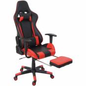 Chaise de bureau HHG 598 xxl, capacité 150kg, similicuir ~ noir/rouge