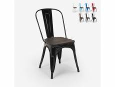 Chaise industrielle en bois et acier style tolix pour