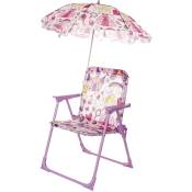 Chaise pliante pour les enfants de plage ou jardin avec parapluie parasol New Glamour