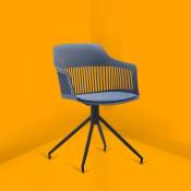 Concept-usine - Chaise design avec accoudoirs bleu