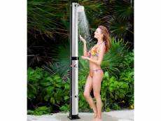 Costway douche solaire de jardin 38l 217,5cm avec pommeau de douche à rotation libre température et pression robinet réglable argent
