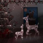 Famille de rennes de décoration Acrylique 160 led blanc chaud