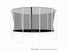 Filet intérieur de sécurité pour trampoline avec bouchons hauts de perches et ficelle : ø 14ft, 12 perches