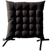 Galette de chaise matelassée carrée - Noir