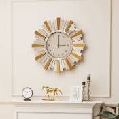 Grande Horloge Murale Design Salon: Pendule Murale Diamètre 60 cm Montre Murale Ronde Moderne - Jaune