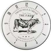 Horloge murale en bois et métal blanc (Vache) diamétre 61 cm