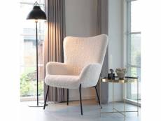 House collection fauteuil helvi blanc teddy EYFU364-WH