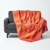 Jeté de lit ou de canapé à rayures Morocco - Orange