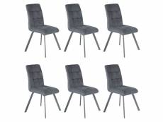 John - lot de 6 chaises capitonnées gris