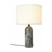 Lampe de table blanche base grise marbre 65 cm Gravity - Gubi