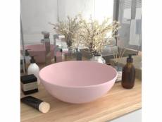 Lavabo à poser | lavabo vasque salle de bain | céramique rose mat rond