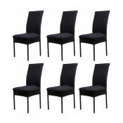 L&h-cfcahl - Housse de chaise noire 6 articles Protection table et chaise