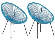 Lot de 2 chaises de jardin bleues acapulco ii 297805