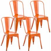 Lot de 4 chaises métalliques empilables Benedikt Orange