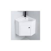 Meuble d'angle de salle de bain - Blanc - Lave main