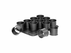 Plaque pâtisserie 12 mini moules ronds amovibles zenker black metallic ref. 7402 7402