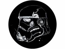 Poster autocollant forme ronde star wars stormtrooper sur fond noir - 125 cm