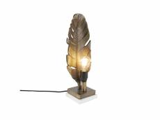 Qazqa led lampes de table leaf - bronze - art deco - longueur 120mm