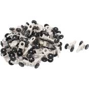 Roulettes pour rail de rideaux en plastique rouleaux 14 mm diamètre noir blanc 50 pièces