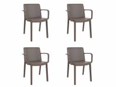 Set 4 fauteuil fresh - resol - marron - fibre de verre, polypropylène 588x545x784mm