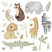 Stickers mureaux en vinyle animaux jungle multicolore