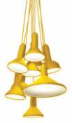 Suspension Torch Light / 10 abat-jours - Established & Sons jaune en plastique