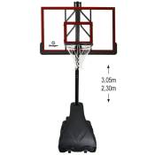 Swager - Panier de Basketball Pro Deluxe Platinium sur Pied et Mobile, Hauteur Réglable de 2,30m à 3,05m - Rouge