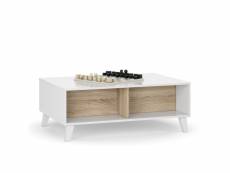 Table basse relevable kira couleur chêne/blanc, 100 cm largeur T21918