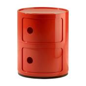 Table de chevet rouge 2 tiroirs Componibili - Kartell