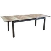 Table de jardin rectangulaire extensible Tahaa plateau Fundermax® graphite/wood 180/240 cm - Proloisirs