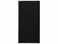 Vidaxl armoire de bureau noir 90x40x180 cm acier