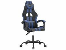Vidaxl chaise de jeu pivotante noir et bleu similicuir