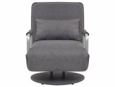 Vidaxl fauteuil pivotant et canapé-lit gris foncé tissu 244667